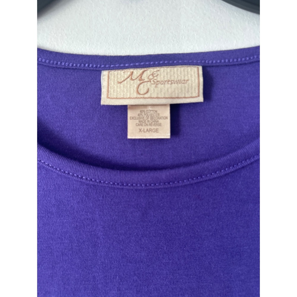 Womens Purple Long Sleeve‎ Shirt Snowflake Design M&S Sportswear X Large - Picture 3 of 5